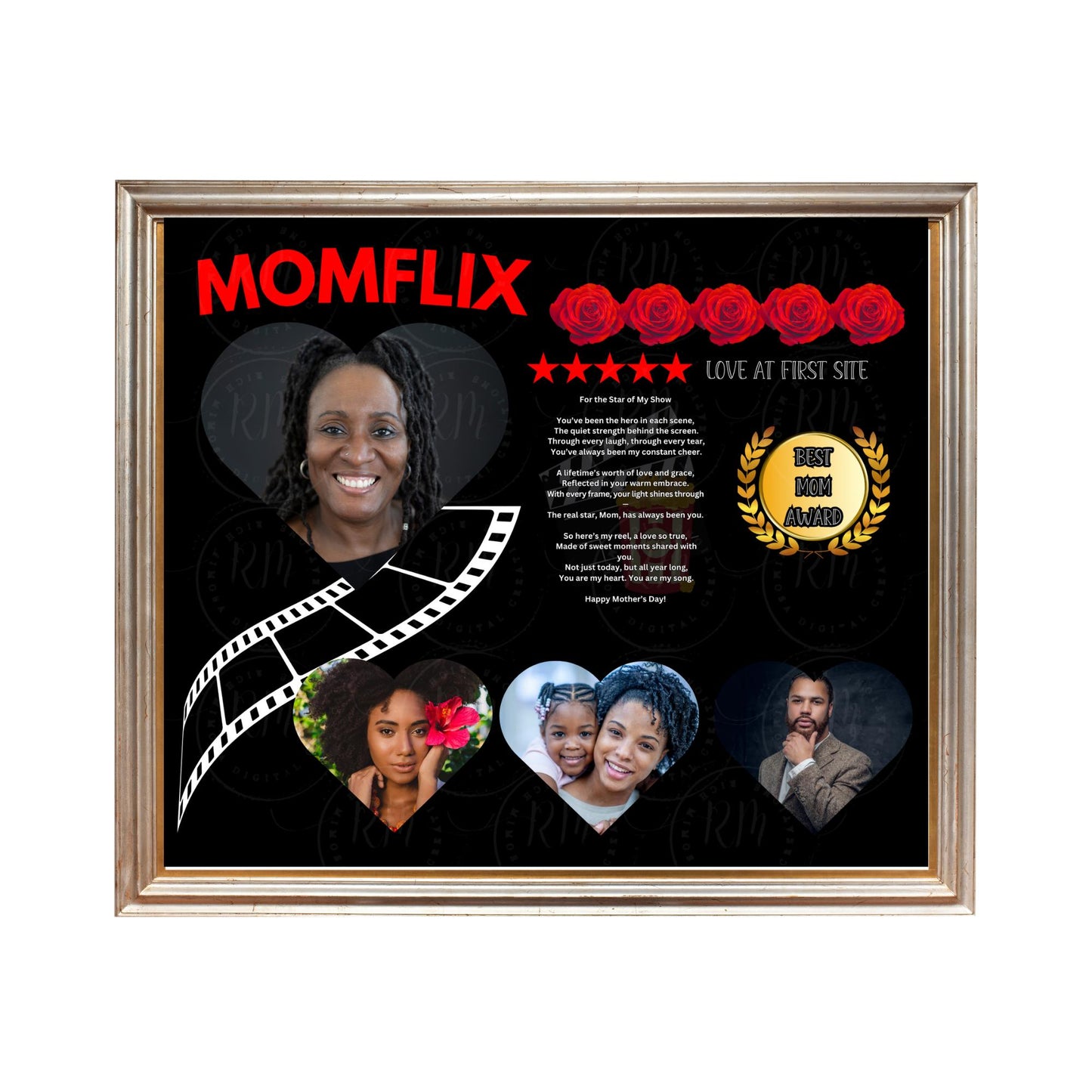 Mother's Day Photo Gift: Mom Flix Canva Template (Digital Download)