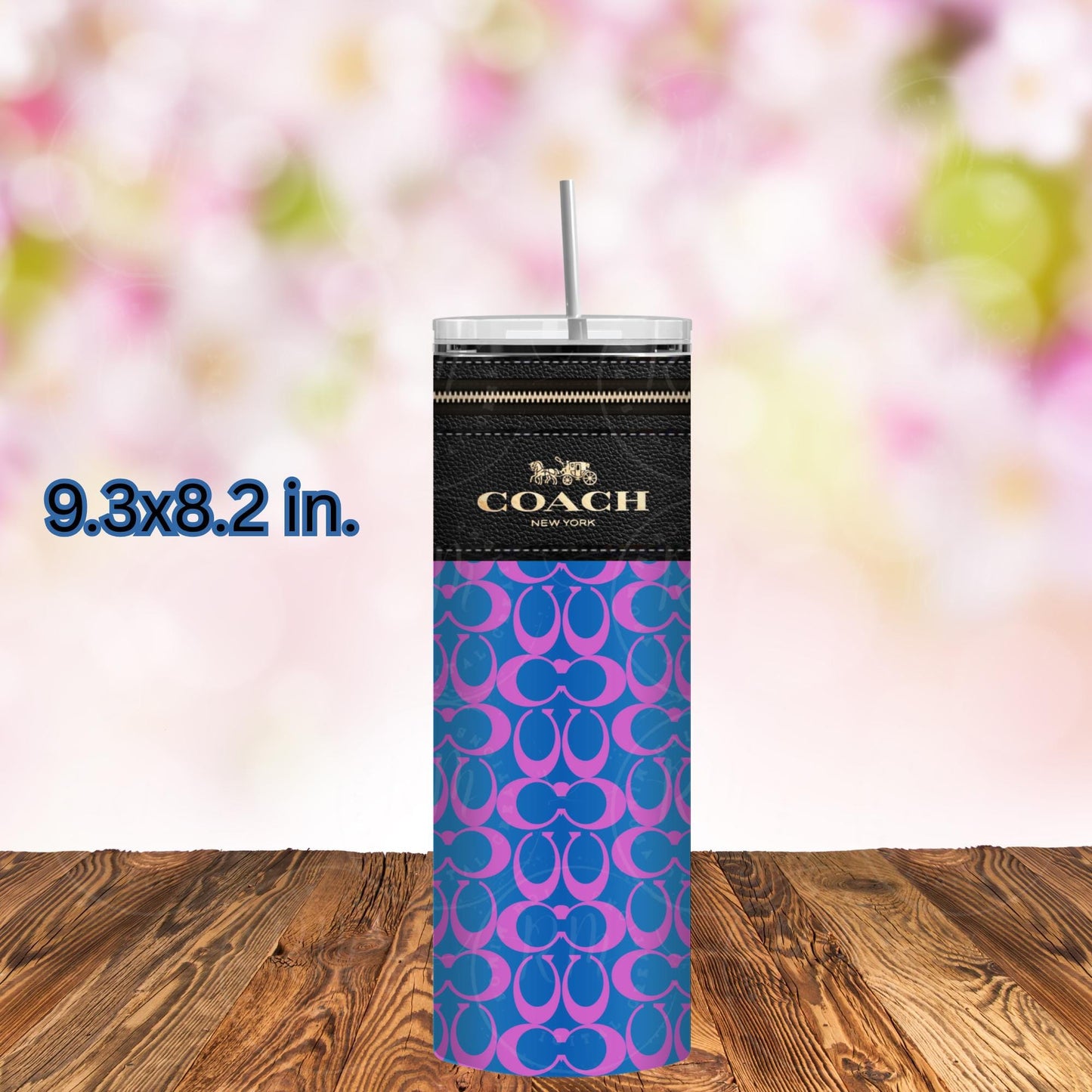 Purse Tumbler Template, Blue and Purple Multicolor Designer Purse, Editable Tumbler Template, Custom Digital Purse Wrap, Gift for Her