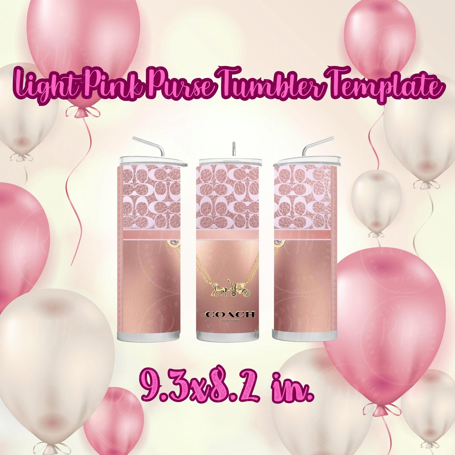 Pink Purse Tumbler Template: Editable Canva Design (Digital Download)