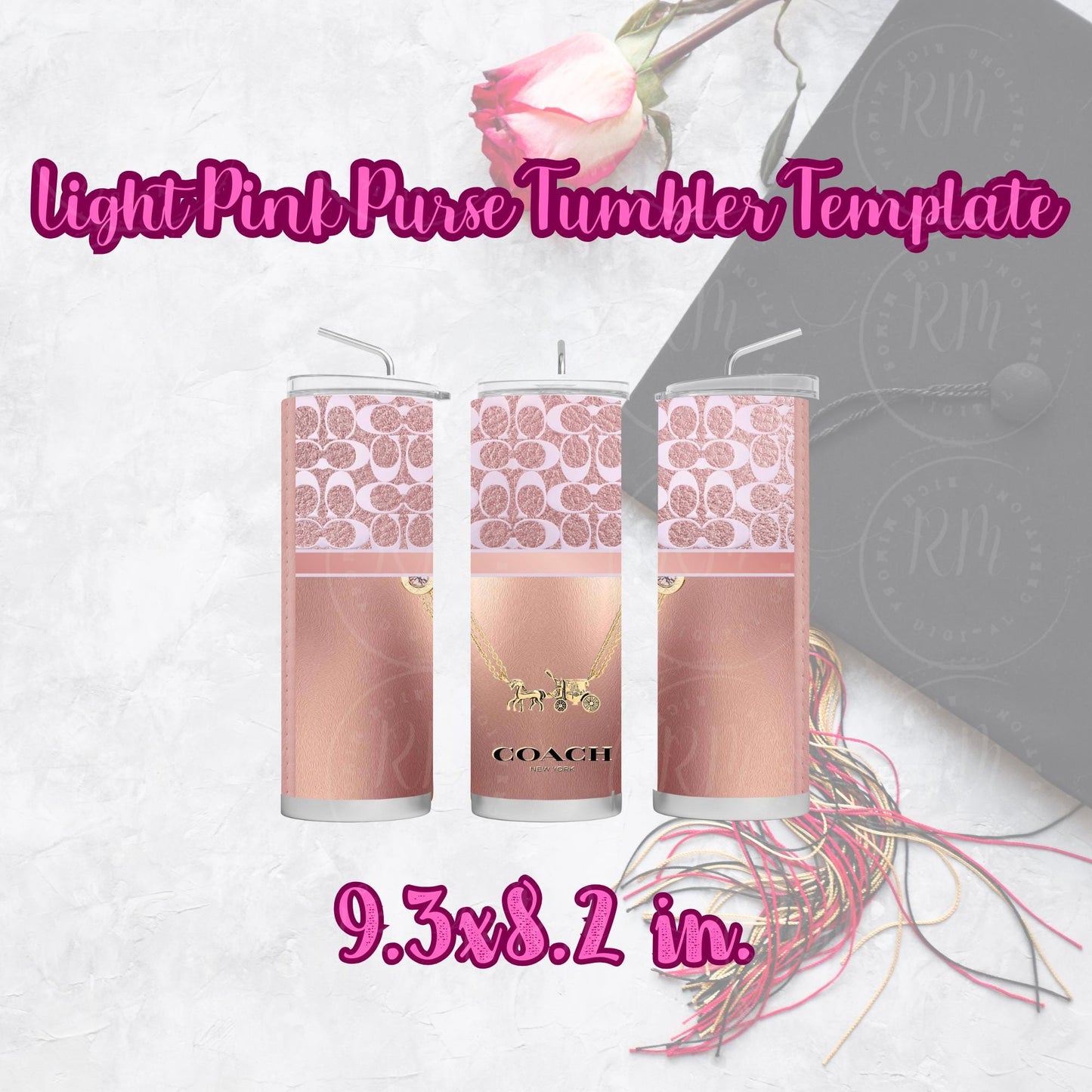 Pink Purse Tumbler Template: Editable Canva Design (Digital Download)