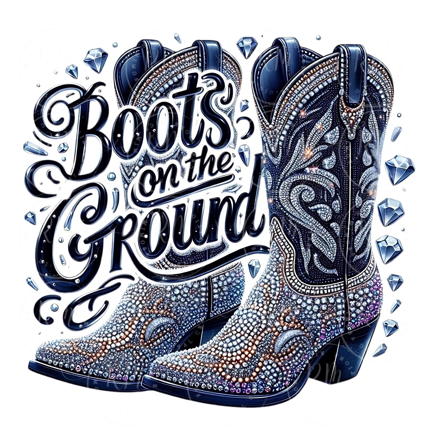 Rhinestone Cowgirl Boots PNG: Western Graphic Design (Digital Download)