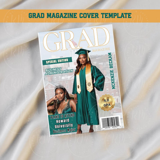 Graduation Magazine Cover Template: Custom Canva Design (Digital)