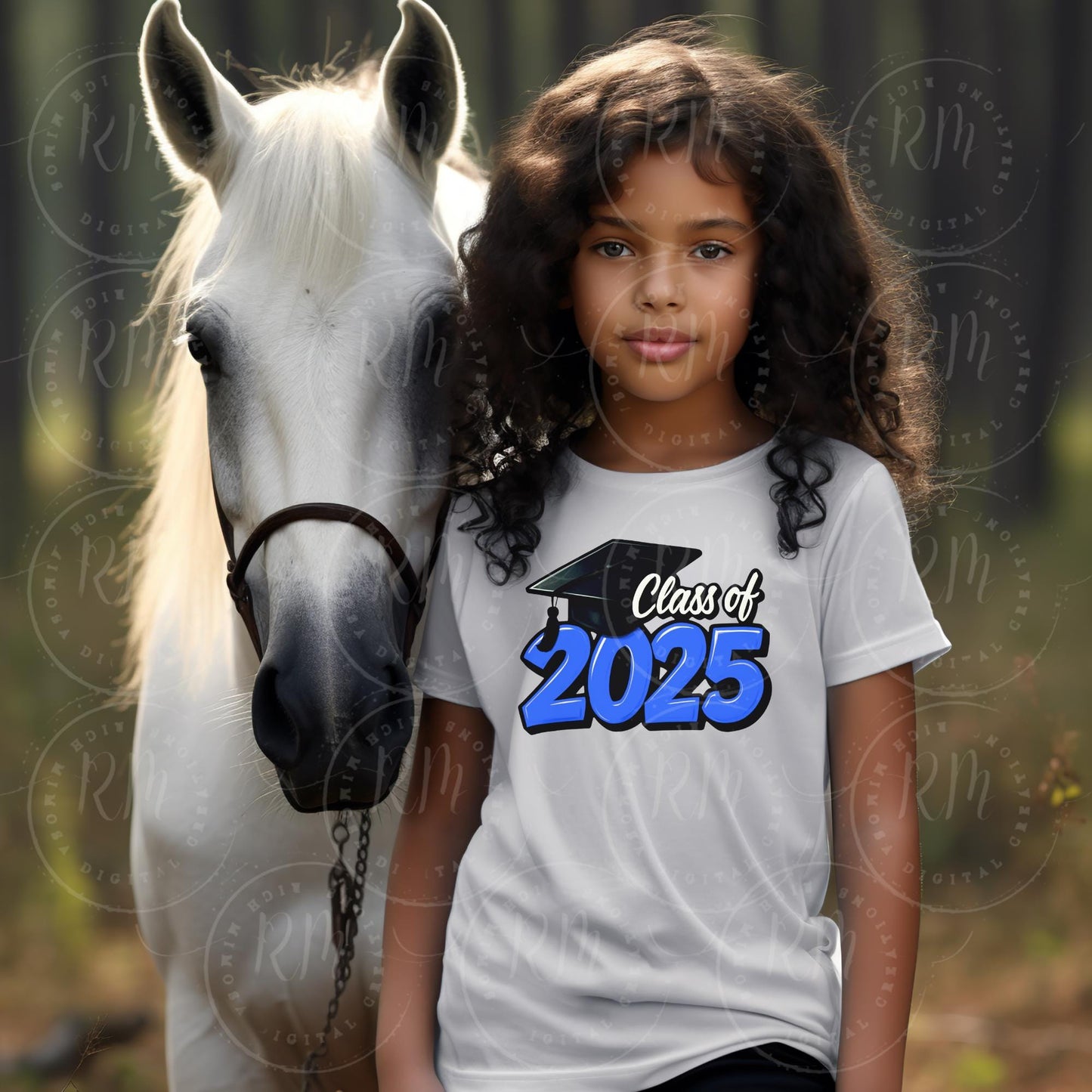 2025 Grad Clipart, Blue Graduation Graphic, Class of 2025, Perfect Grad Gift for Him/Her, DIY Scrapbooking and Invitations, Graduation 2025