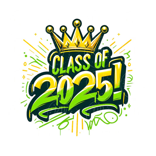 2025 Grad Clipart: Yellow & Green Graduation Graphics, Digital Download