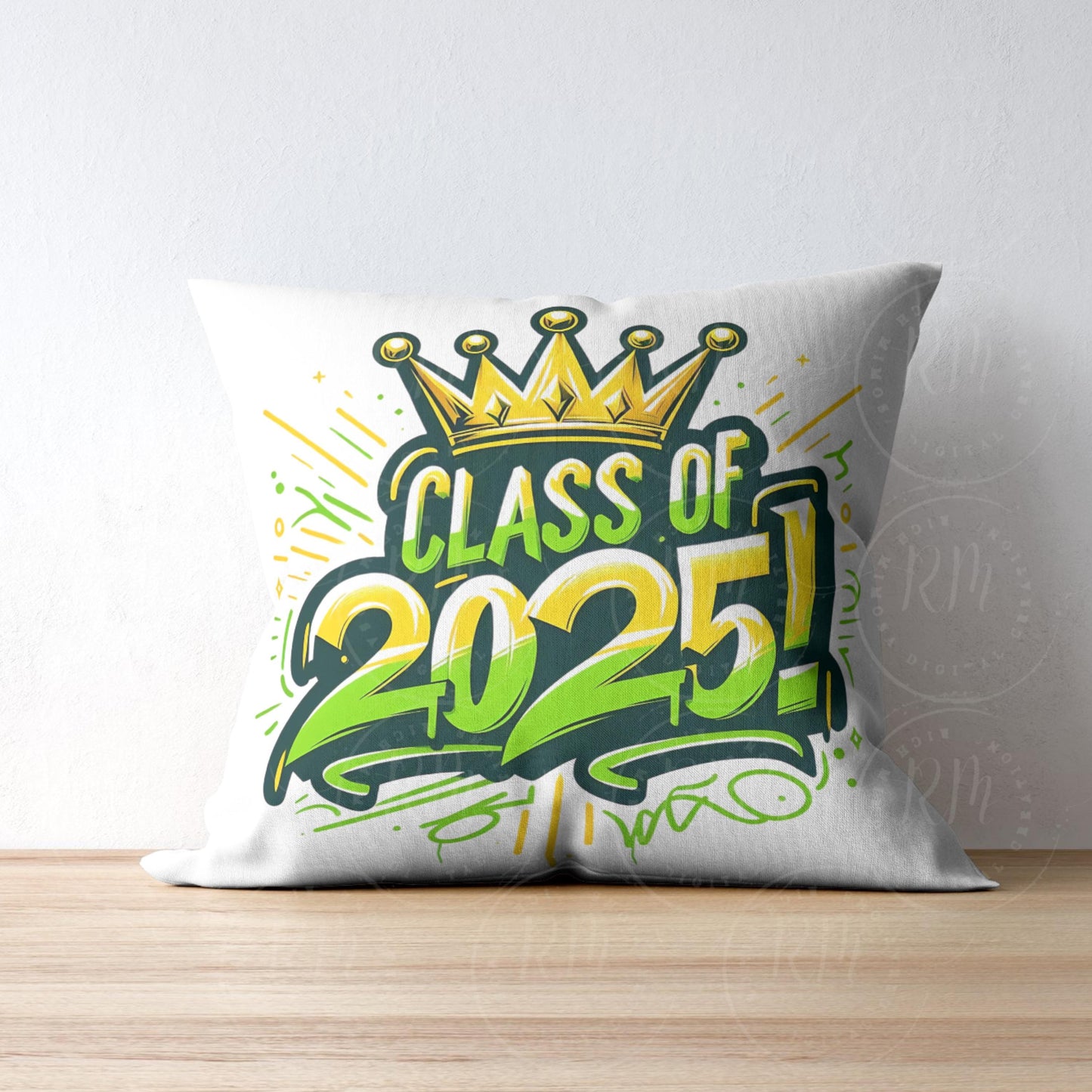 2025 Grad Clipart: Yellow & Green Graduation Graphics, Digital Download