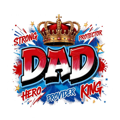 Father's Day Dad Clipart: Red White & Blue Hero Design (Digital Download)