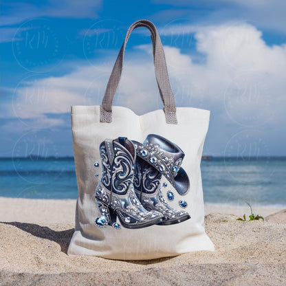 Denim Rhinestone Cowgirl Boots PNG: Western Clipart (Digital Download)