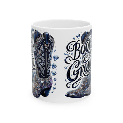 Boots on the Ground Ceramic Coffee Mug: Rustic Western Decor