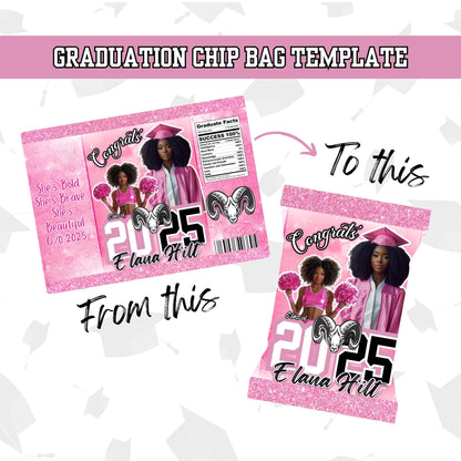 Pink 2025 Graduation Party Favor Templates: Editable Bundle (Digital Product)
