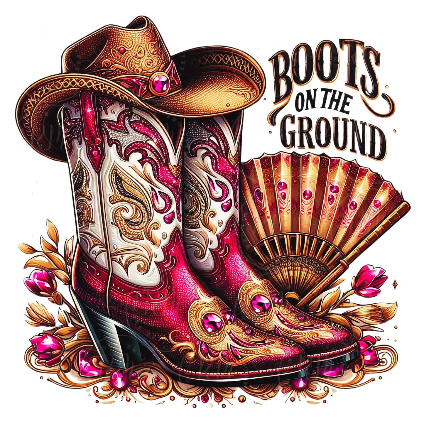 Burgundy Cowgirl Boots PNG Clipart: Western Graphic (Digital Download)