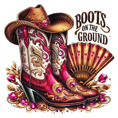 Burgundy Cowgirl Boots PNG Clipart: Western Graphic (Digital Download)