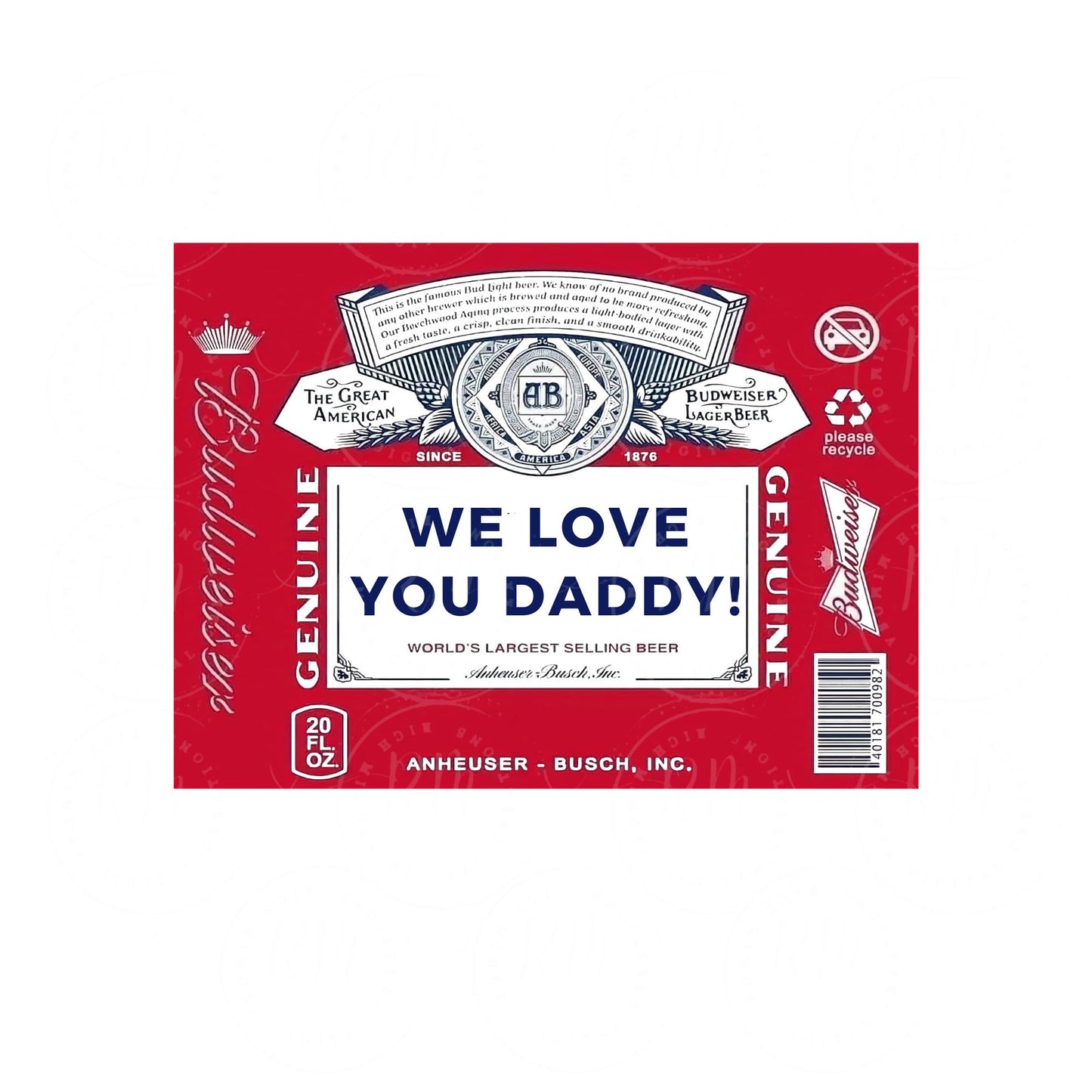 Father's Day Beer Label Template: 12oz Bottle & 6-Pack Carrier (Digital Download)