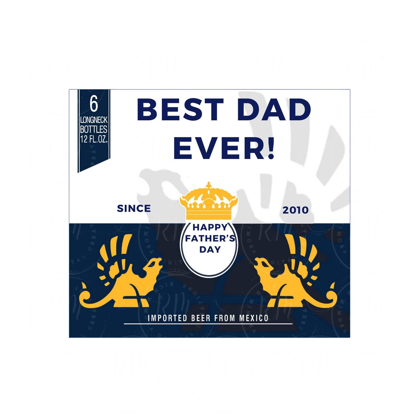 Father's Day Beer Label Template: 12oz Bottle & 6-Pack Carrier (Digital Download)
