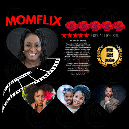 Mother's Day Photo Gift: Mom Flix Canva Template (Digital Download)