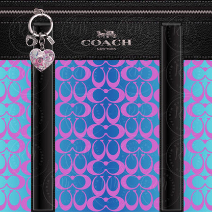 Purse Tumbler Template, Blue and Purple Multicolor Designer Purse, Editable Tumbler Template, Custom Digital Purse Wrap, Gift for Her