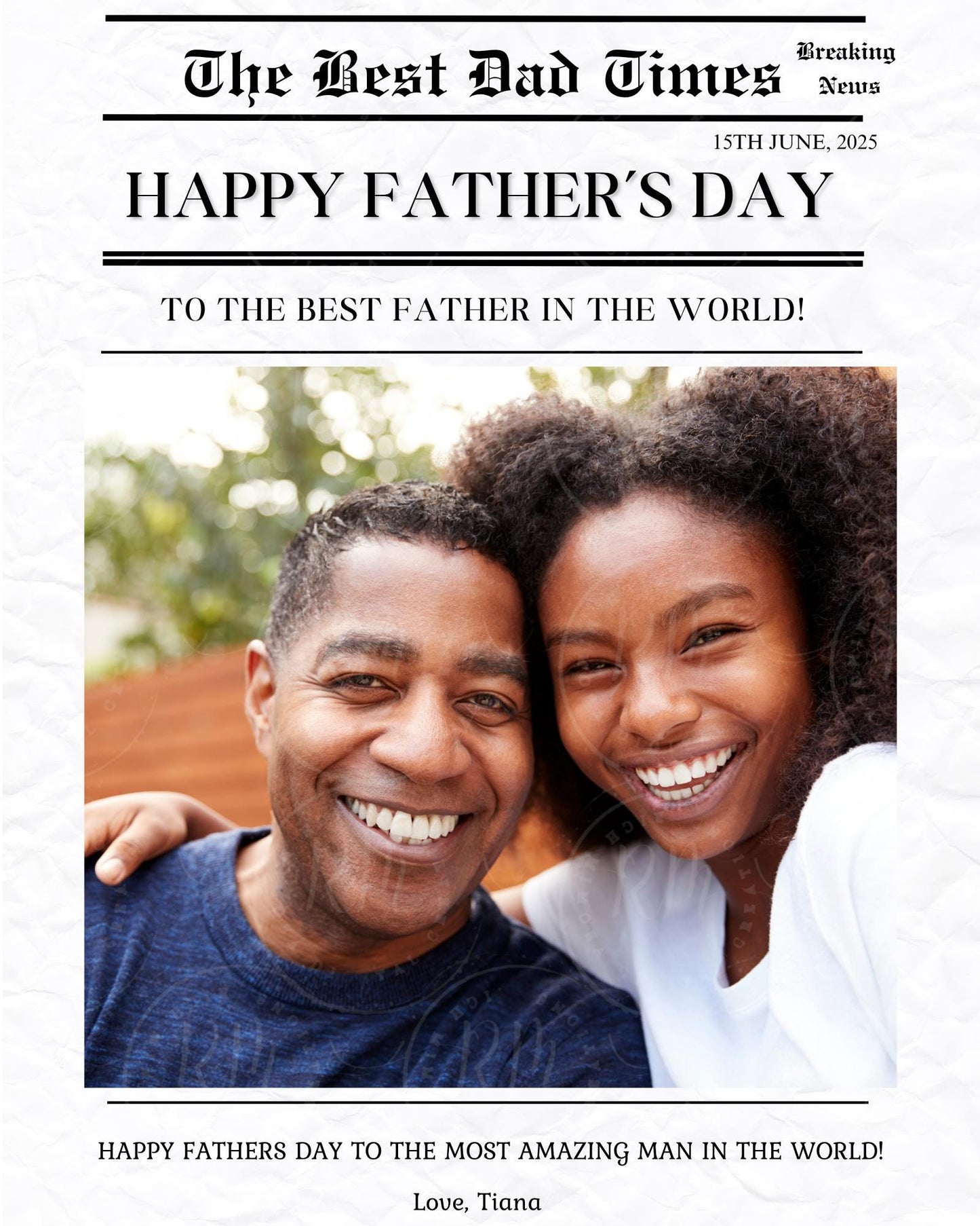 Father's Day Newspaper Template: Personalized Keepsake (Canva ONLY, Digital Download)