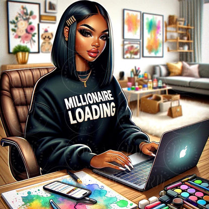 17 Black Women PLR Stock Images | 17 Afro American Female PNGs | Realistic & Cartoon Clipart for T-Shirts, Journals, Social Media