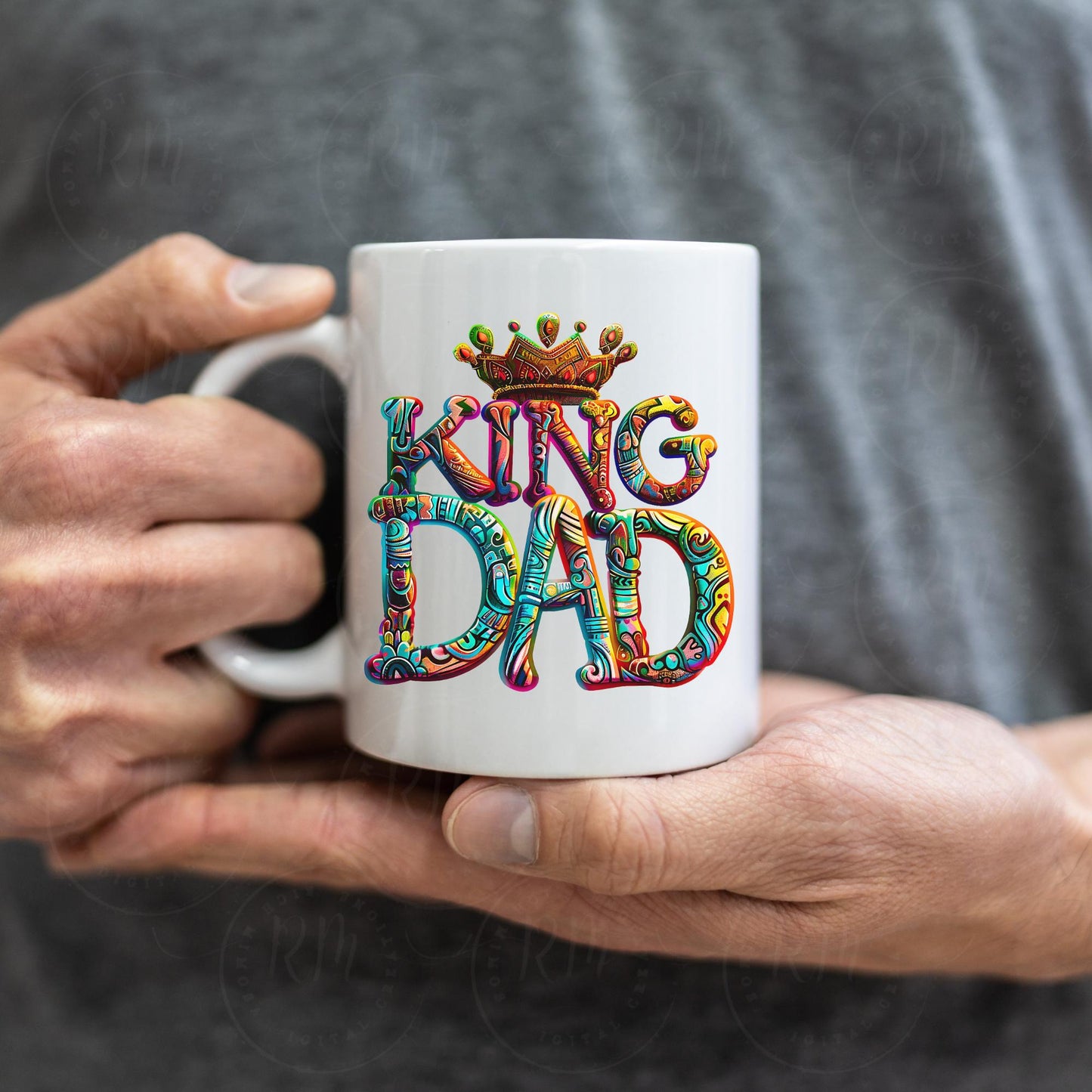 Father's Day Clipart, Dad Design, Multicolor Father's Day Graphics, King Dad PNG, Dad Design for T-shirt & Cards, Gift For Dad