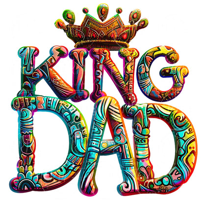 Father's Day Clipart, Dad Design, Multicolor Father's Day Graphics, King Dad PNG, Dad Design for T-shirt & Cards, Gift For Dad
