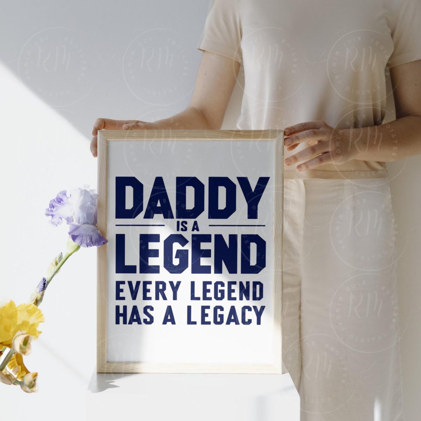 Father's Day Clipart: Daddy is a Legend Design, Digital Download PNG File