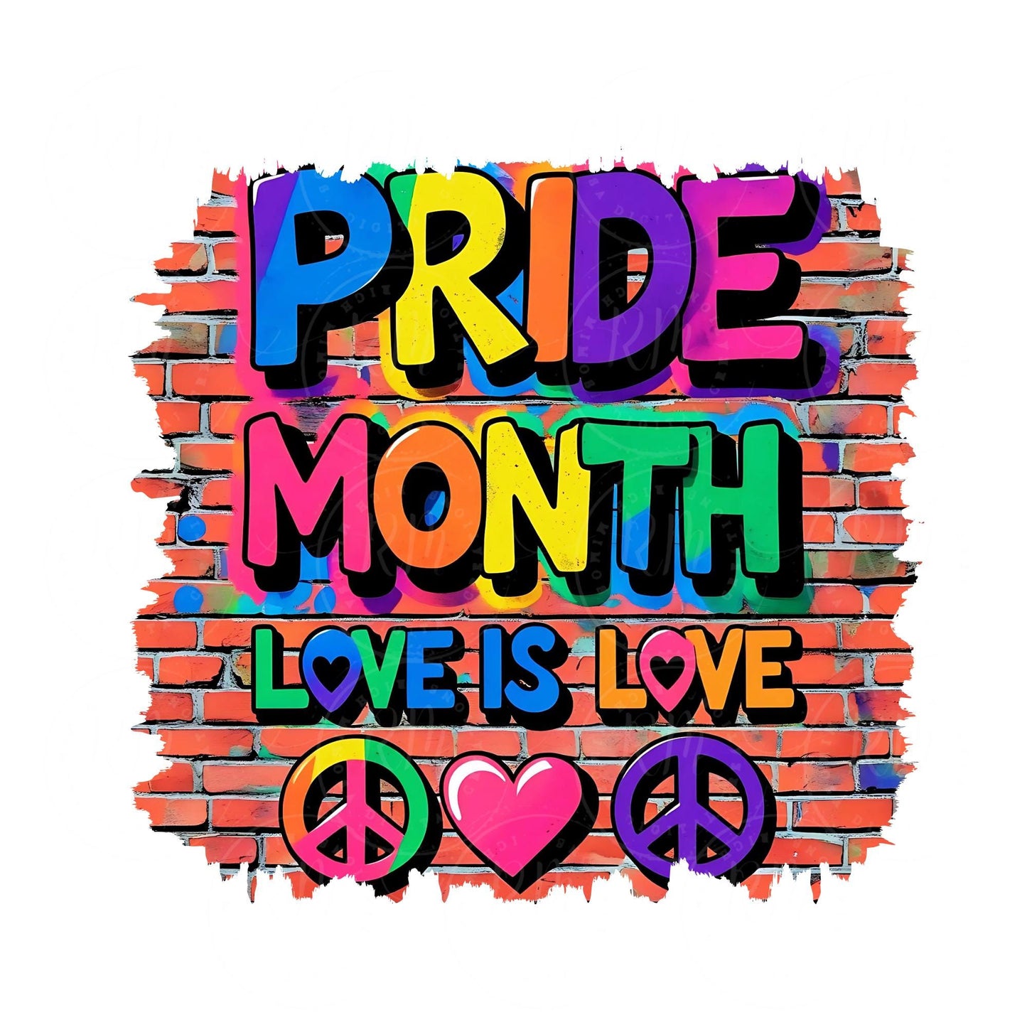 Gay Pride Clipart: Rainbow LGBTQ Love Is Love (Digital Download PNG Image)