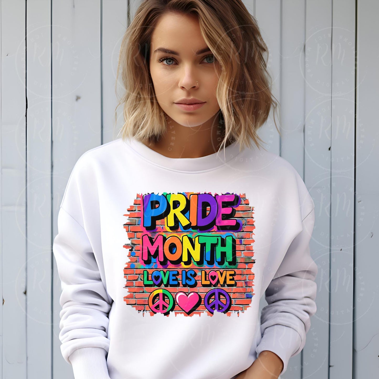 Gay Pride Clipart: Rainbow LGBTQ Love Is Love (Digital Download PNG Image)