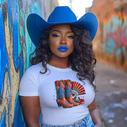 Cowgirl Boots PNG: Western Graphic Design for T-shirts (Digital Download