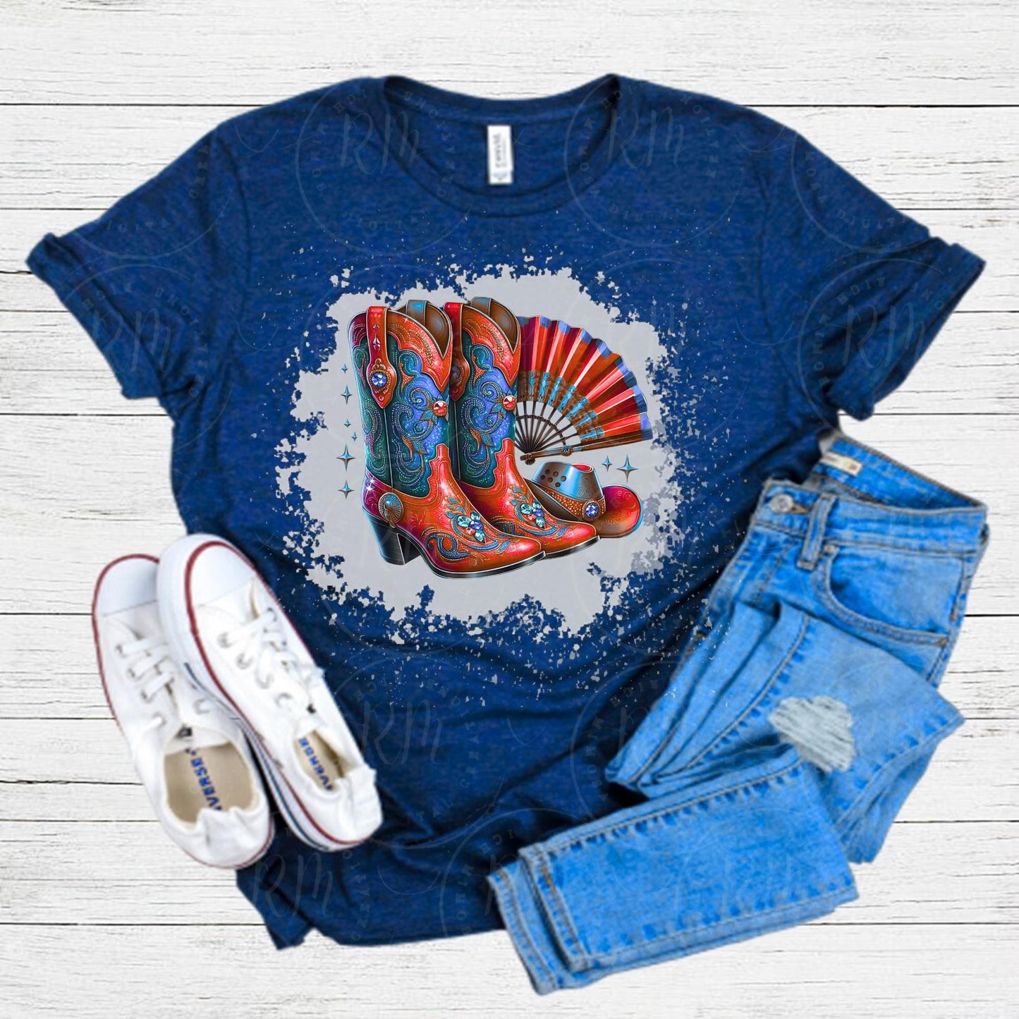 Cowgirl Boots PNG: Western Graphic Design for T-shirts (Digital Download