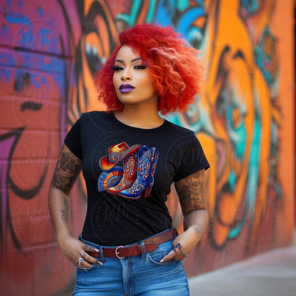 Boots on the Ground PNG, Rhinestone Cowgirl Boots, Hat, Fan Graphic Design, Unique Western Design, Artwork for Prints, Tshirts, Boot Clipart