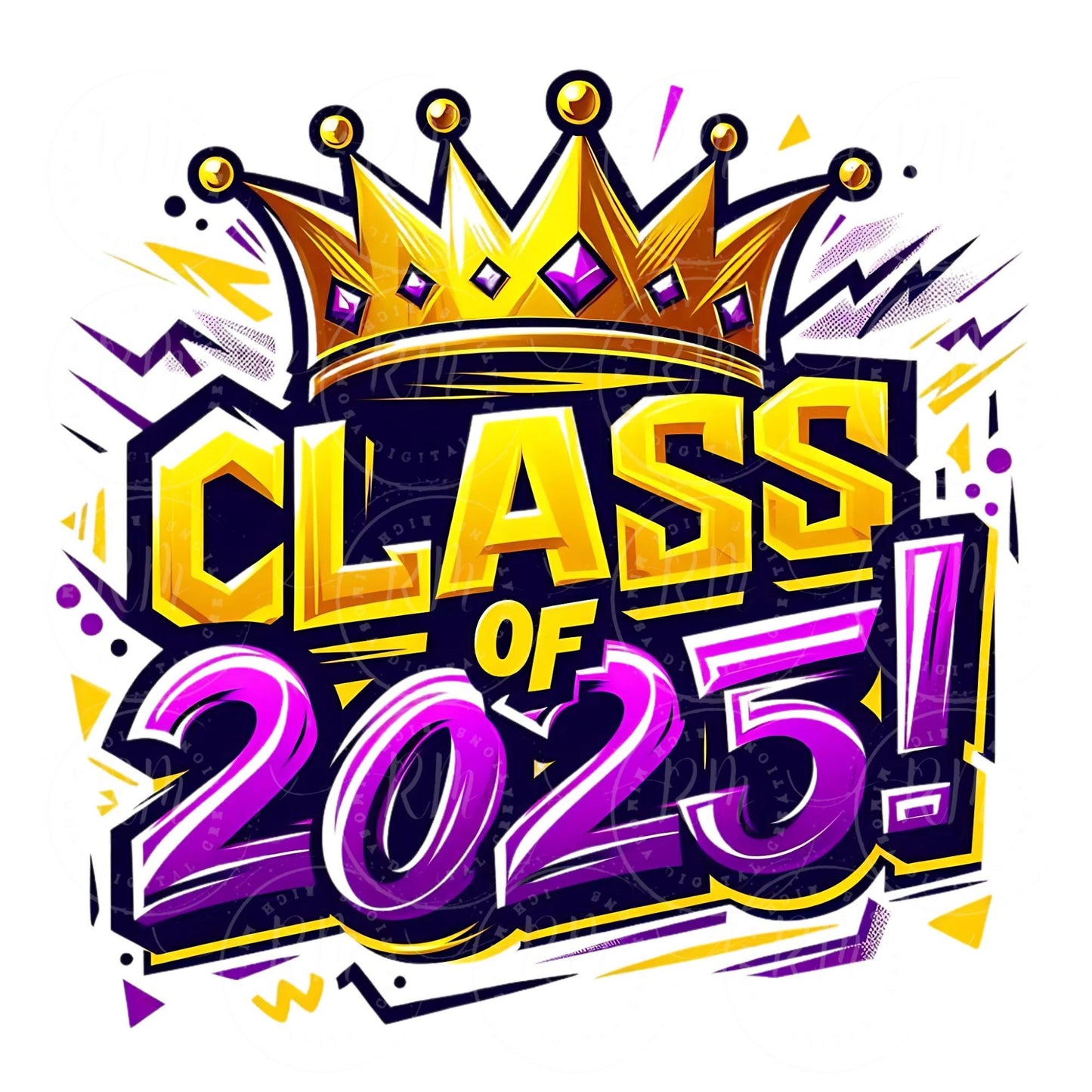 2025 Grad Clipart: Purple & Yellow Graduation Graphics, Digital Download