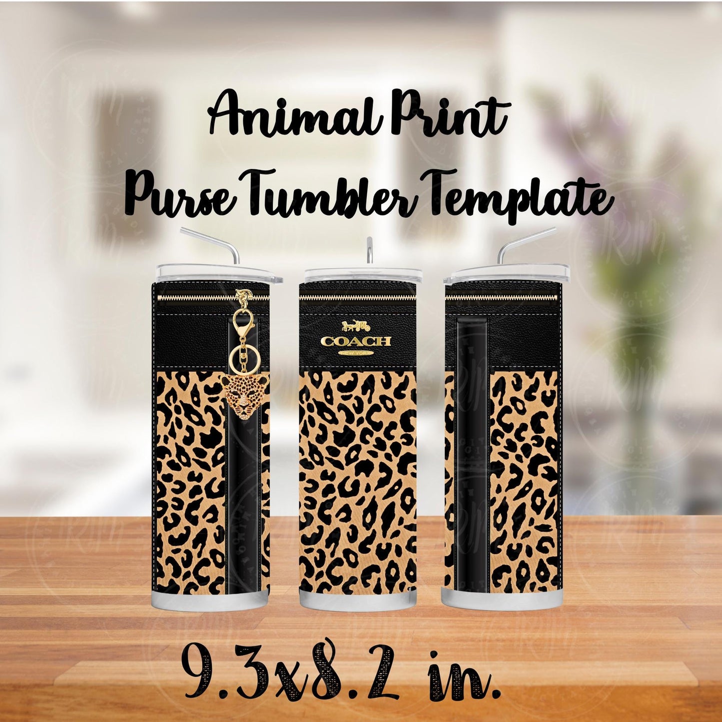 Animal Print Purse Tumbler Template: Editable Canva DIY Design (Digital Download)