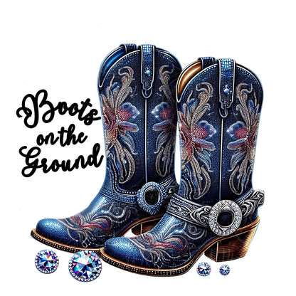 Boots on the Ground Clipart, Cowgirl Boots Graphic Design, Unique Western Design, Artwork for Prints, DIYs
