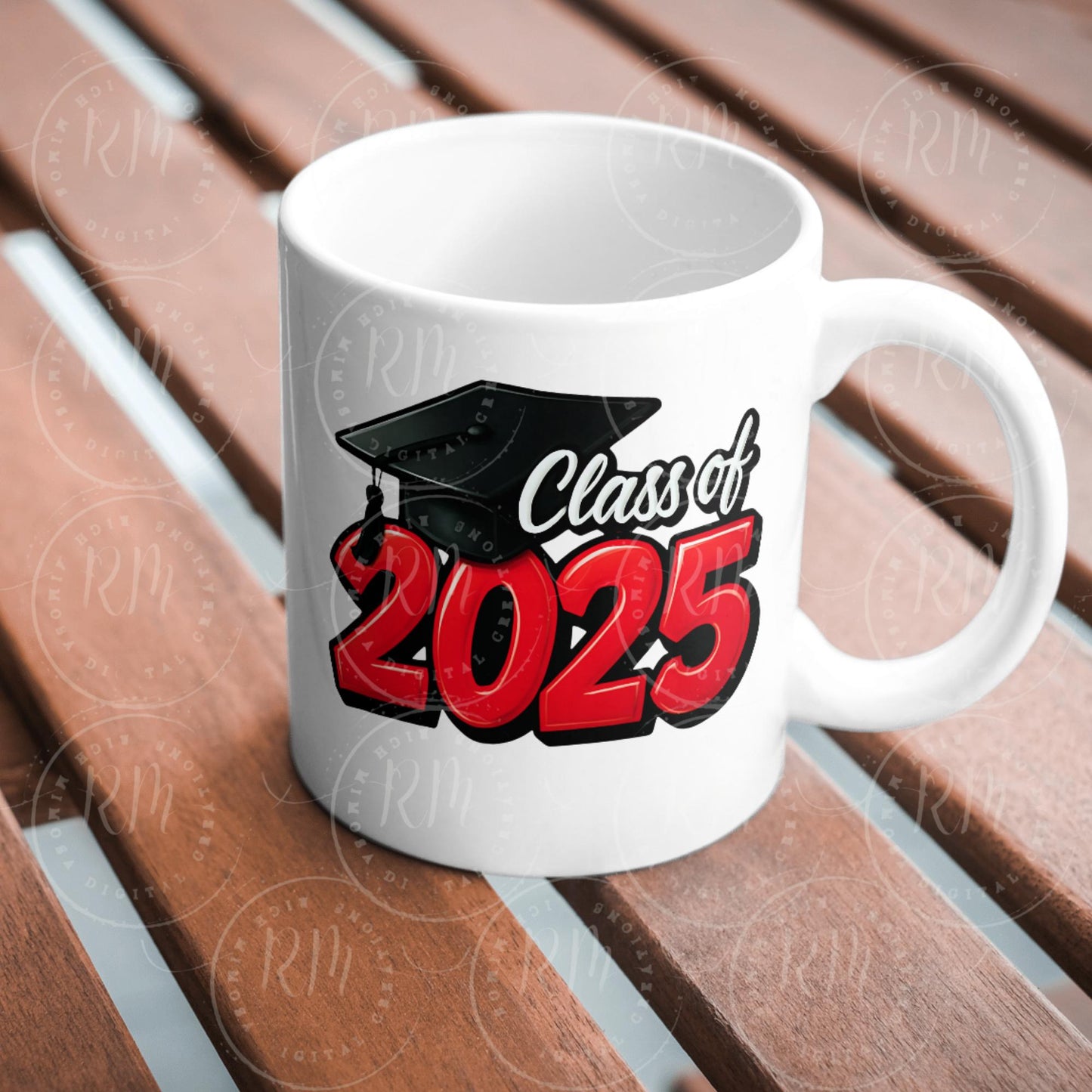 2025 Grad Clipart-Red, Black & White Graduation Graphic- Class of 2025- Perfect Grad Gift for Him/Her- DIY Invitations-Graduation 2025