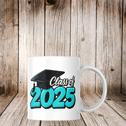 2025 Grad Clipart-Teal, Black & White Graduation Graphic- Class of 2025- Perfect Grad Gift for Him/Her- DIY Invitations-Graduation 2025