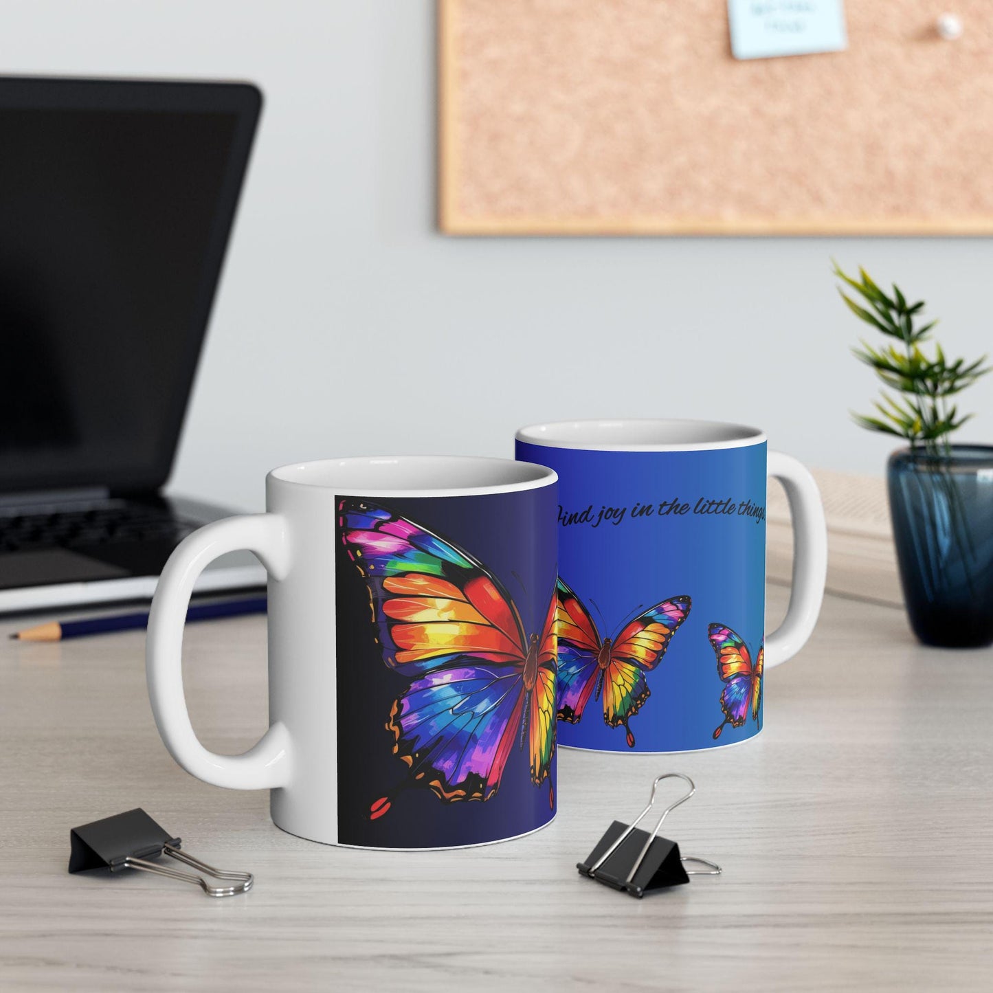 Butterfly Ceramic Coffee Mug: Joyful Colorful Drinkware
