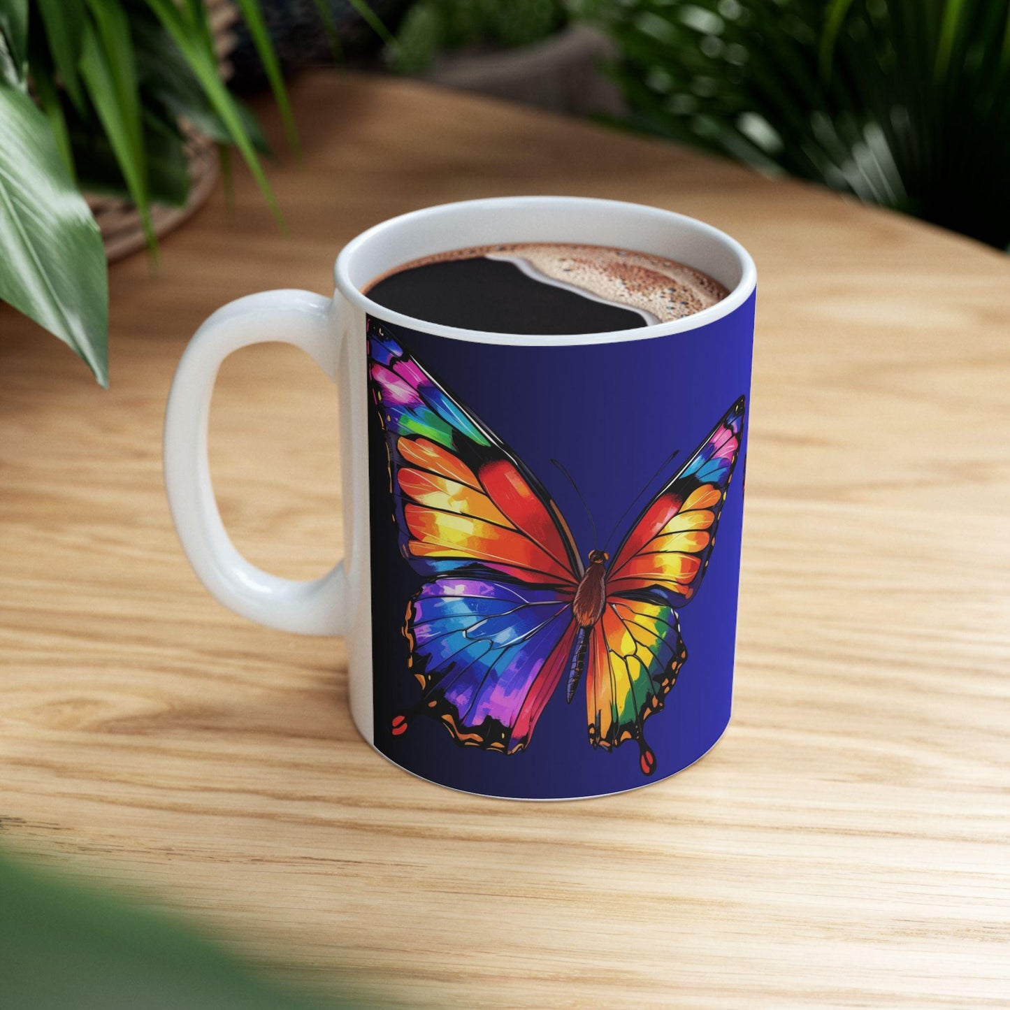 Butterfly Ceramic Coffee Mug: Joyful Colorful Drinkware