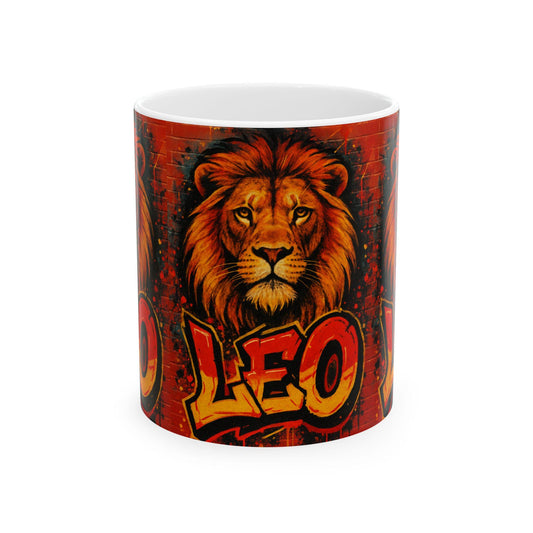 Bold Leo Zodiac Ceramic Mug: Astrology Coffee Cup
