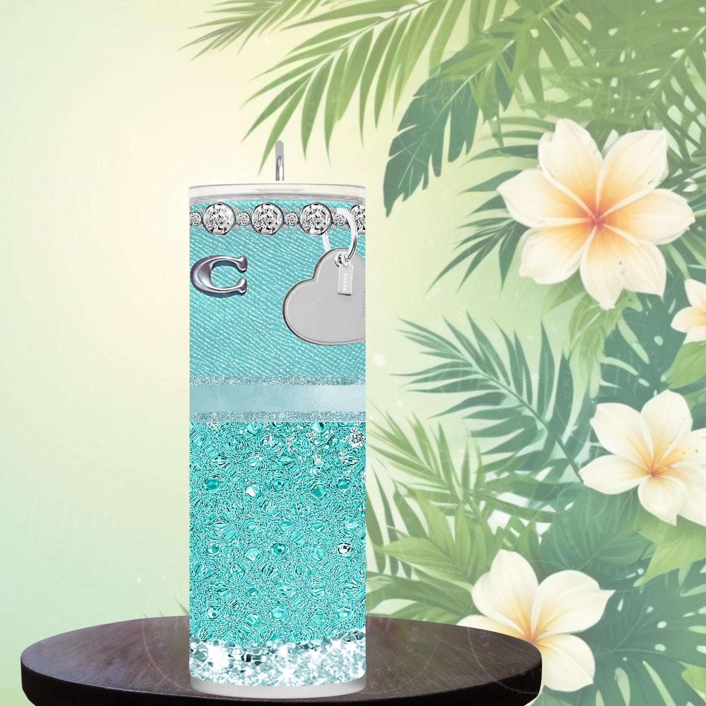 Purse Tumbler Template, Teal Purse Tumbler Design, Editable Tumbler Template, Custom Digital Purse Template, Canva DIY, Gift for Her