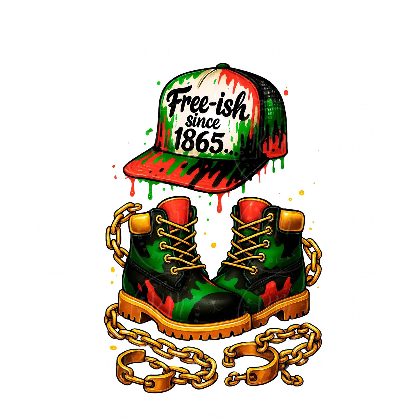 Freeish Juneteenth Design, Juneteenth Clipart, Black History Digitals, African American Clipart for Celebrating Heritage, Juneteenth Tshirt