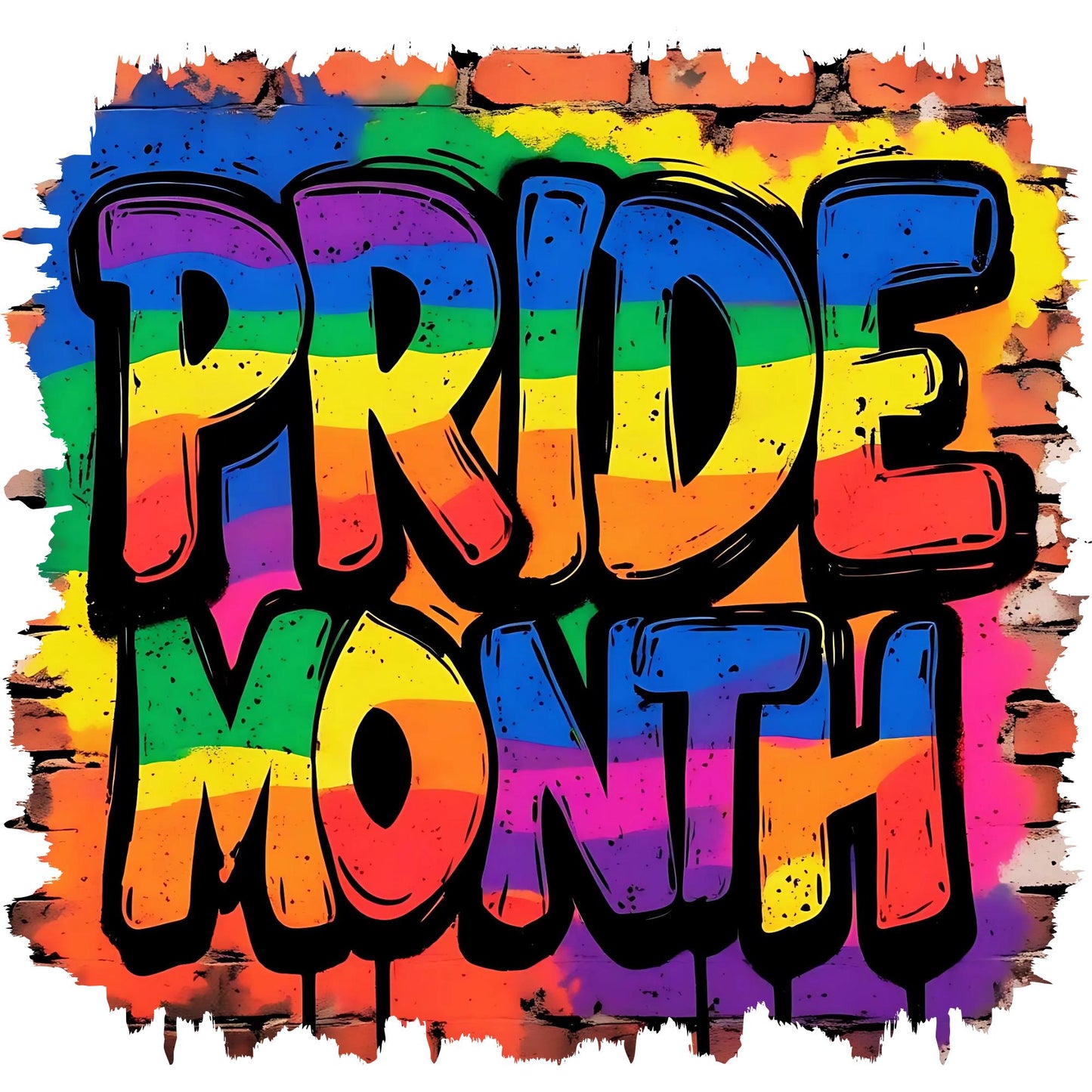 Gay Pride Graffiti Clipart: Rainbow LGBTQ Designs (Digital Download)