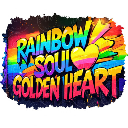 Rainbow Heart Gay Pride Clipart: LGBTQ Graphic Design (Digital Download PNG File)