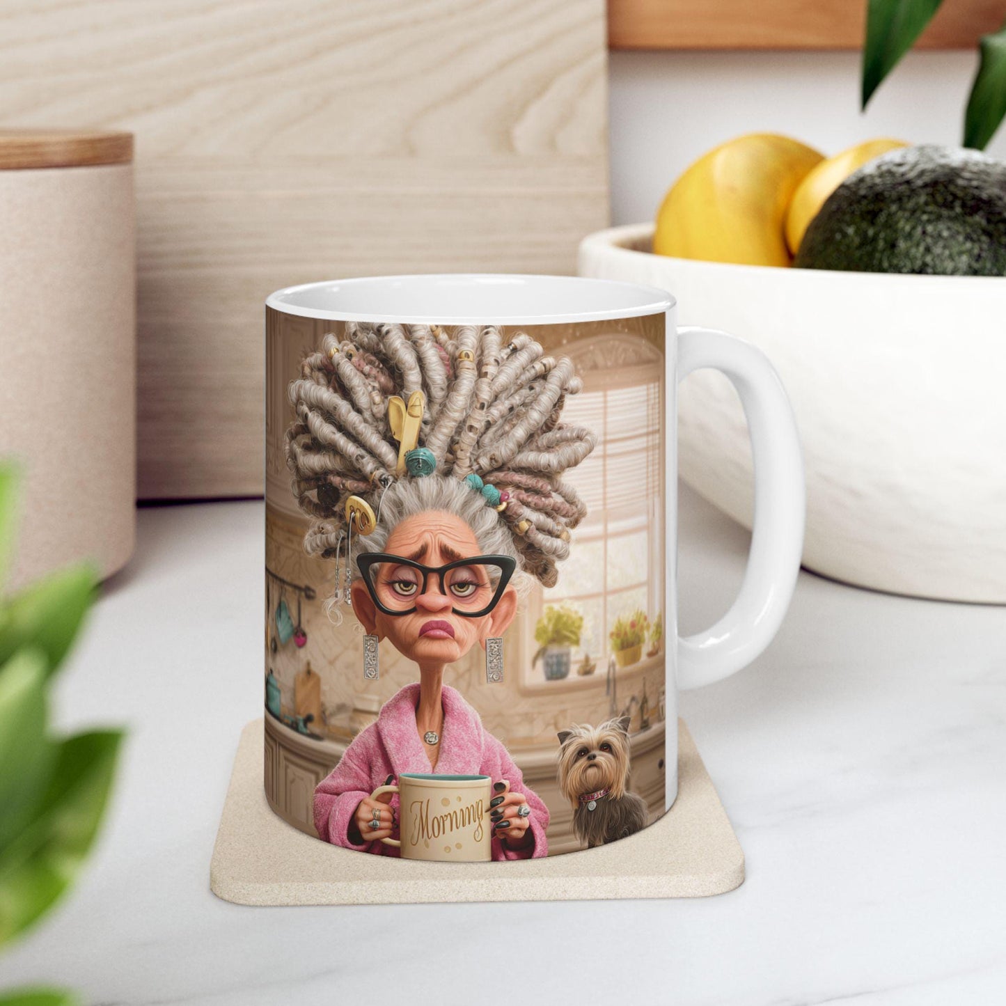 Whimsical Grandmother Ceramic Mug: Funny Dog Lover Gift