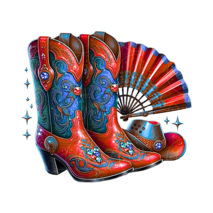 Cowgirl Boots PNG: Western Graphic Design for T-shirts (Digital Download
