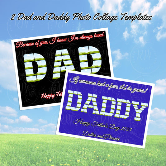 Father's Day Photo Collage Template: Editable Dad Gift (Canva Digital Download