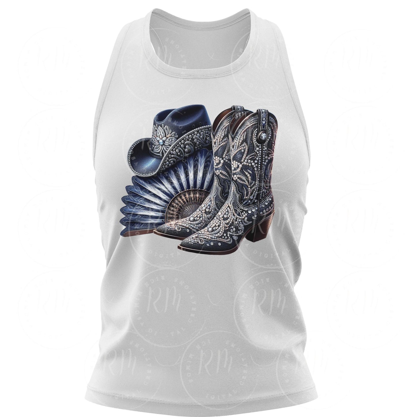 Cowgirl Boots PNG Clipart: Western Hat & Fan Graphic Design (Digital Download