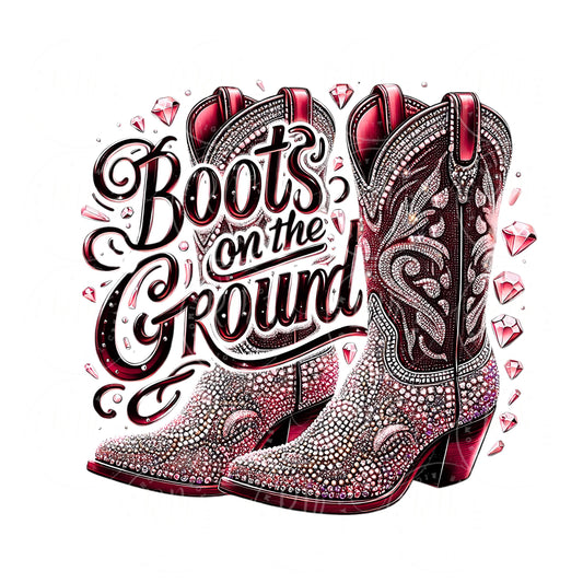 Wine Red Rhinestone Cowgirl Boots PNG: Western Graphic Design (Digital Download
