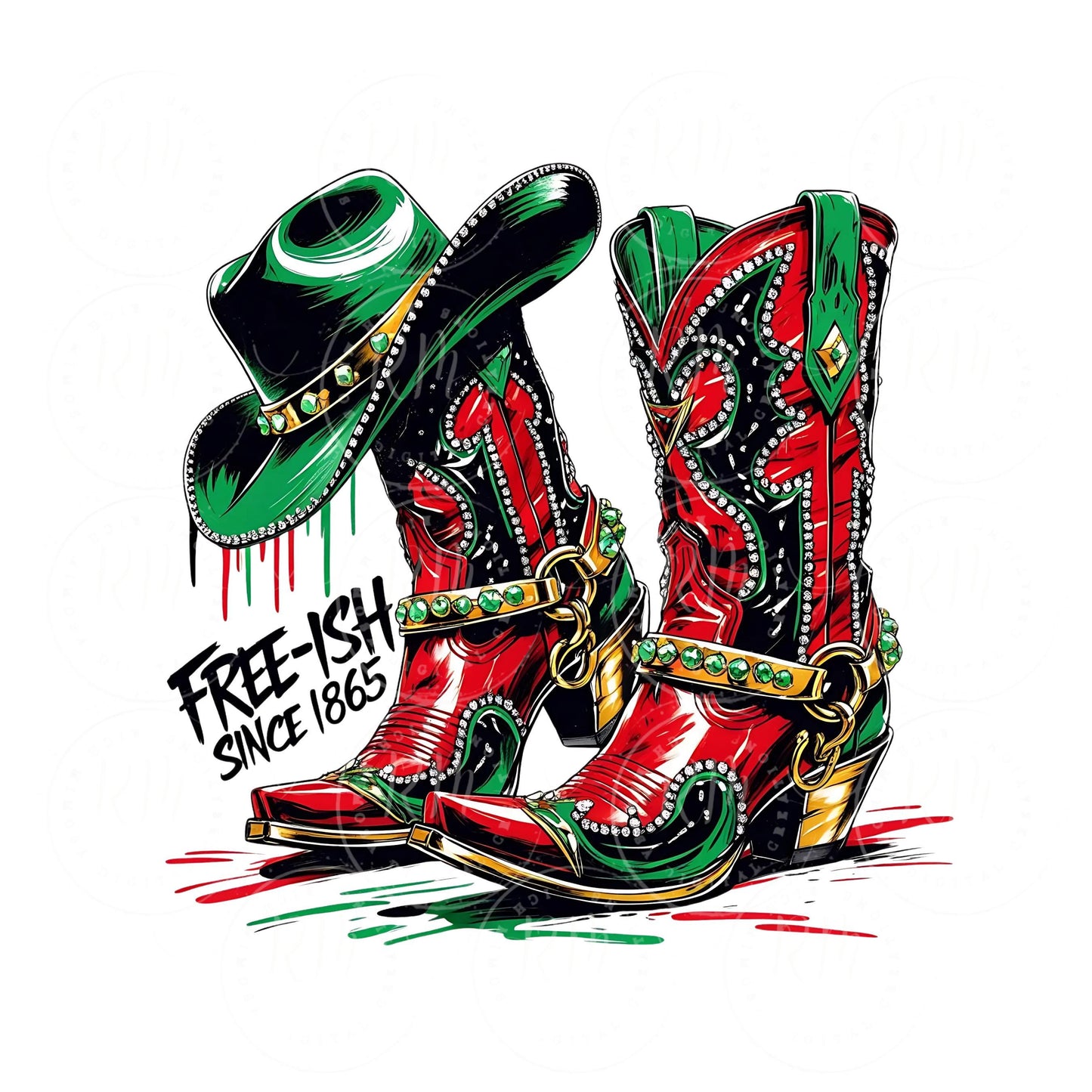 Juneteenth Boots Clipart: African American Heritage Design (Digital Download