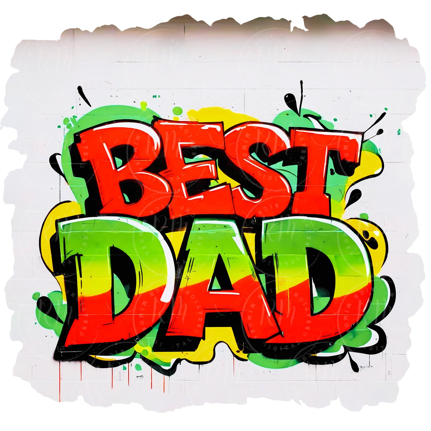 Father's Day Clipart, Dad Design, Best Dad Graphics, Dad Graffiti Clipart, Dad T-shirt, Tee for Dad, Dad Mug, Dad Gift, Happy Father's Day