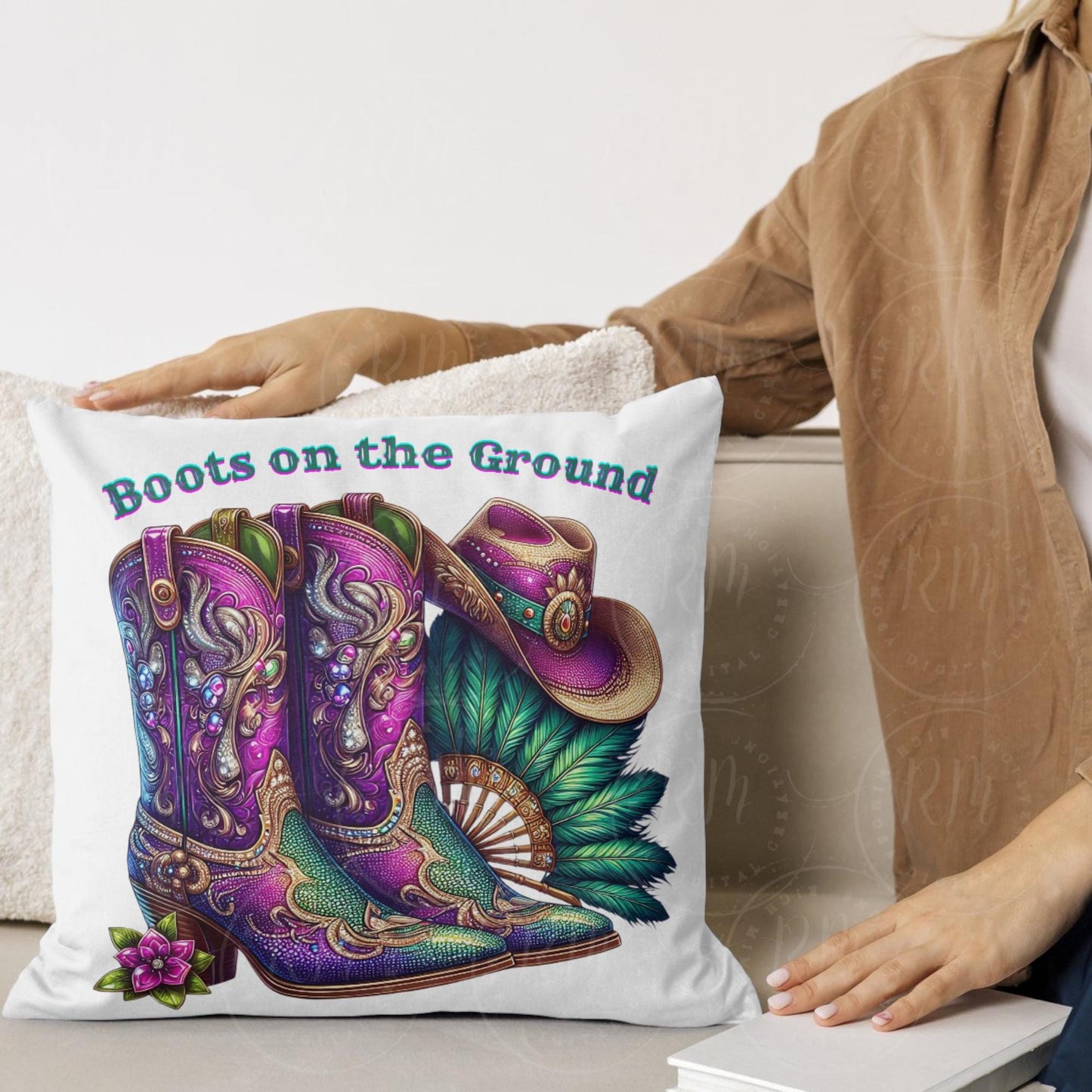 Cowgirl Boots PNG Clipart: Western Fan & Hat Design (Digital Download