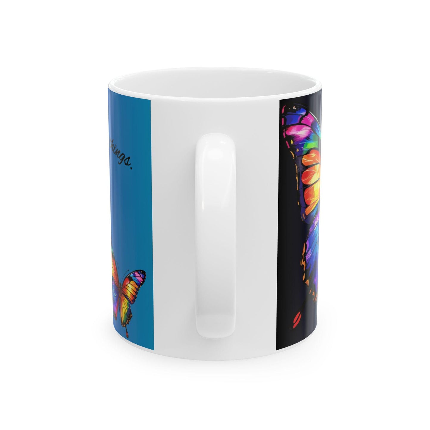 Butterfly Ceramic Coffee Mug: Joyful Colorful Drinkware